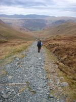 The long rough tramway down to Honister Pass