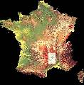 Map of France with Chemin de Stevenson superimposed